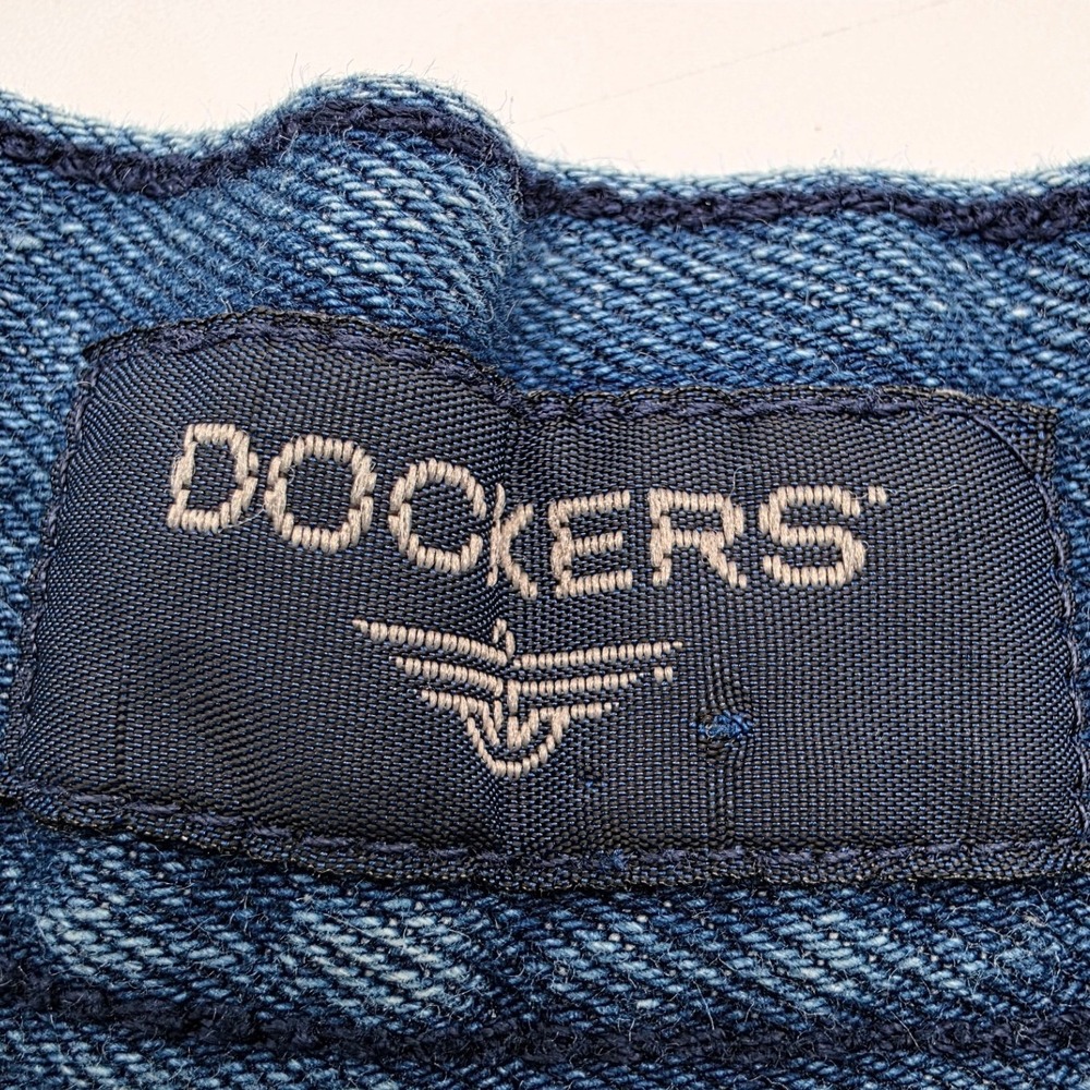 Dockers Cargo Shorts Men 34 Blue Denim Relaxed Fit Flat Front 100% Cotton Casual - Picture 3 of 6
